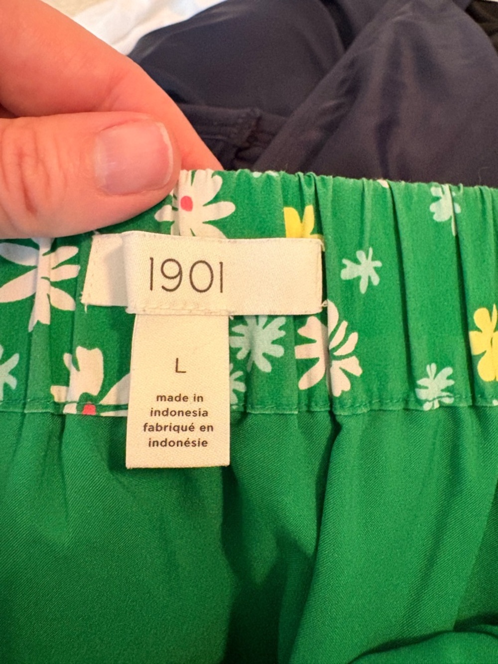 Nordstrom 1901 Green Floral Daisy-Print Skirt - Picture 6 of 7